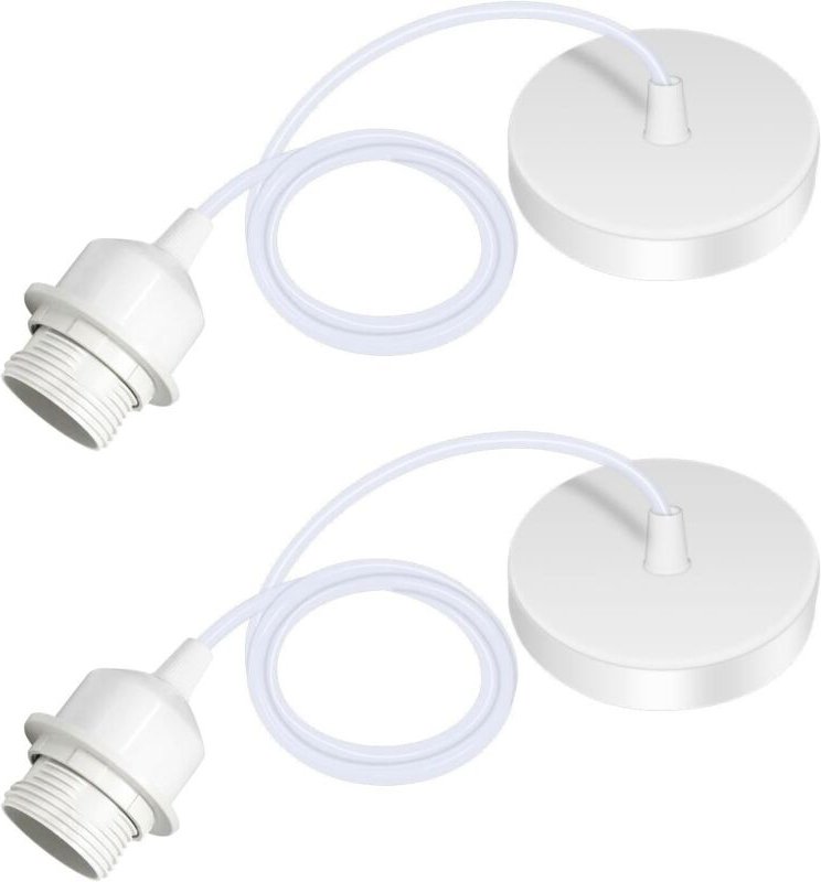2er Set E27 Pendelleuchte mit Schraubring, 100CM verstellbares Kabel, E27 Pendellampenfassung, kompatibel mit Lampenschi...
