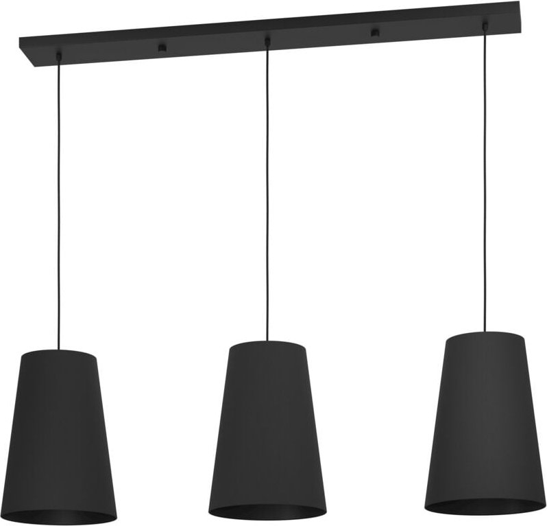 Eglo - Pendelleuchte Esstisch Petrosa, 3-flammige Textil Hängelampe für Wohnzimmer und Esszimmer, Esszimmerlampe aus Met...