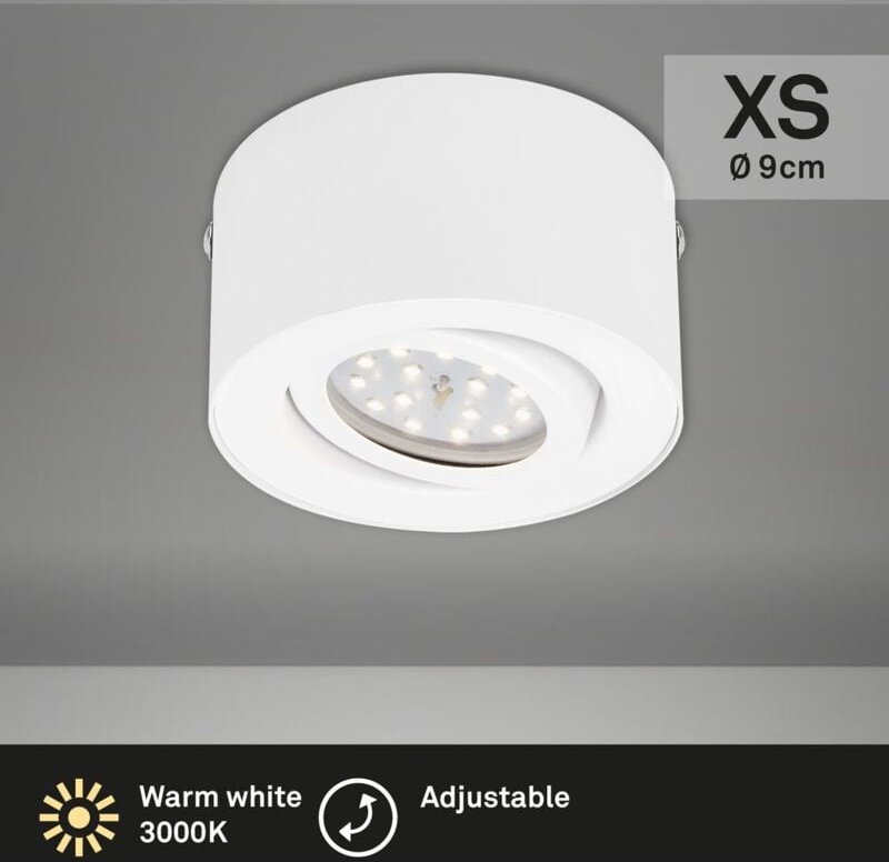 Briloner - led Aufbauleuchte Deckenlampe 5W Reflektor schwenkbar Weiß ø 9cm