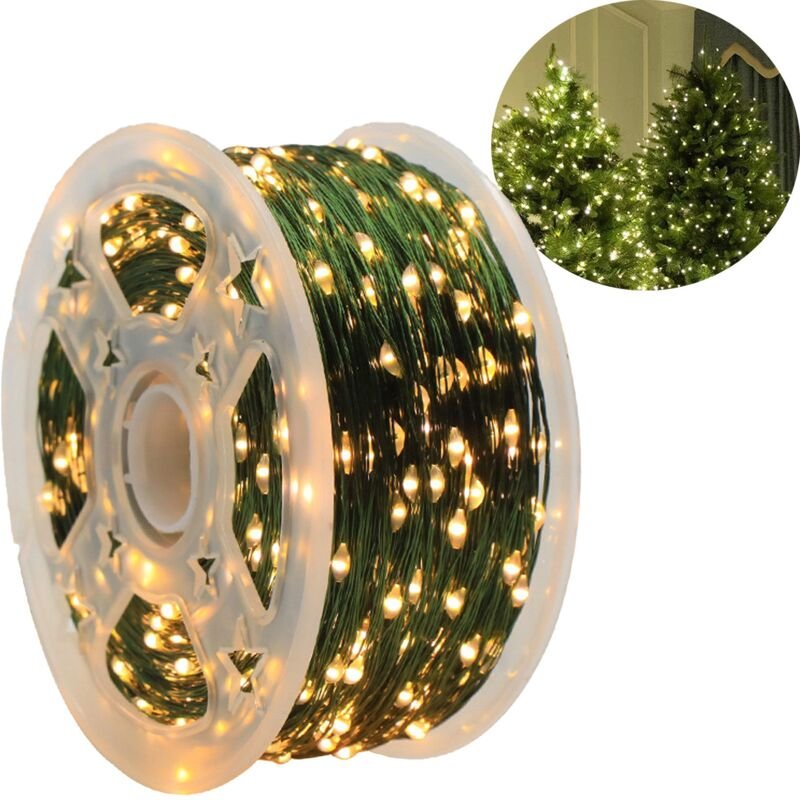 Lichterkette Außen 50M 500 led Kupferdraht Grün Beleuchtung Led Lichter mit Stecker 8 Modi Aussen Innen Dekoration Drauß...
