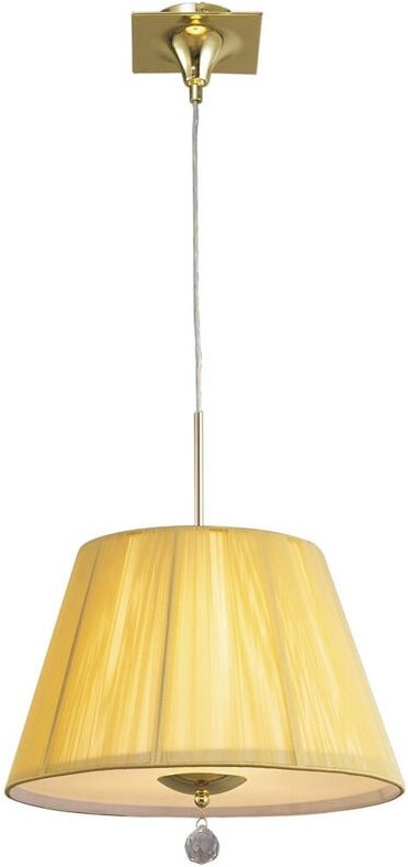Inspired Mantra Siena Pendelleuchte, rund, 1-flammig, E27, poliertes Messing mit bernsteinfarbenem, cremefarbenem Schirm...