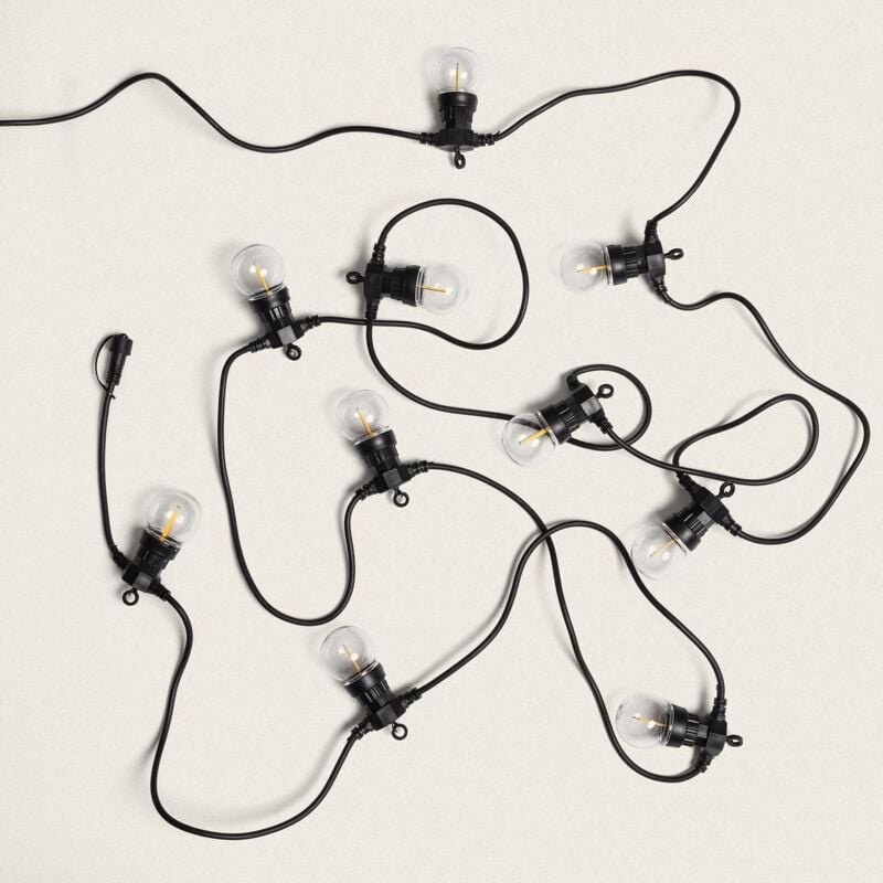 Efectoled - Lichterkette Außen Easyfit 12VAC mit 10 Glühbirnen 5,65m 2700K Warmweiß