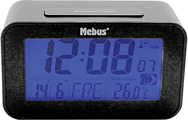 Funkwecker digital ohne 2x AAA Batterien 7,1x12x4,8cm anthrazit