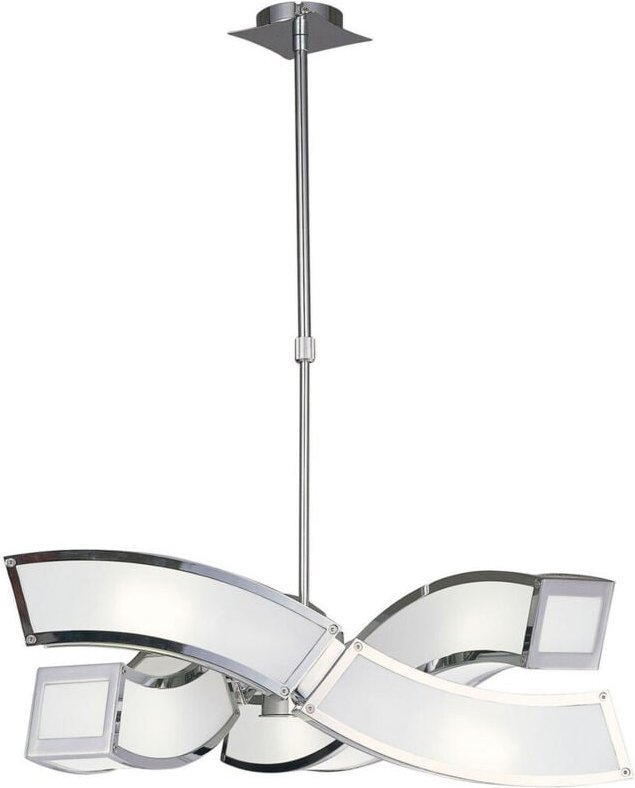 Inspired Mantra Fusion Duna GU10 Duna GU10-Pendelleuchte mit 3 Armen, 6 Leuchten, L1/SGU10, poliertes Chrom/weißes Acryl...