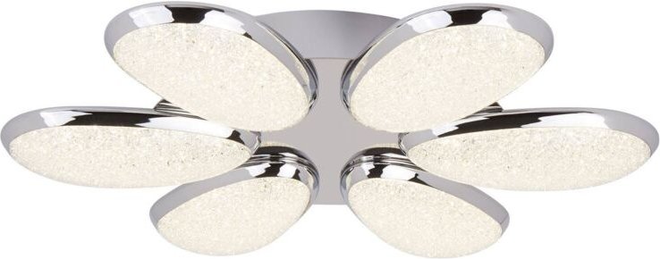 Searchlight Lori - Integrierte LED Flush Multi Arm Deckenleuchte Chrom, Weiß