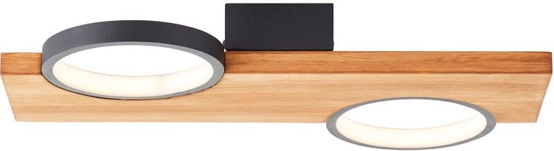 Brilliant - Lampe Cheesy led Deckenleuchte 40x25cm matt schwarz/holz braun 14 w led integriert