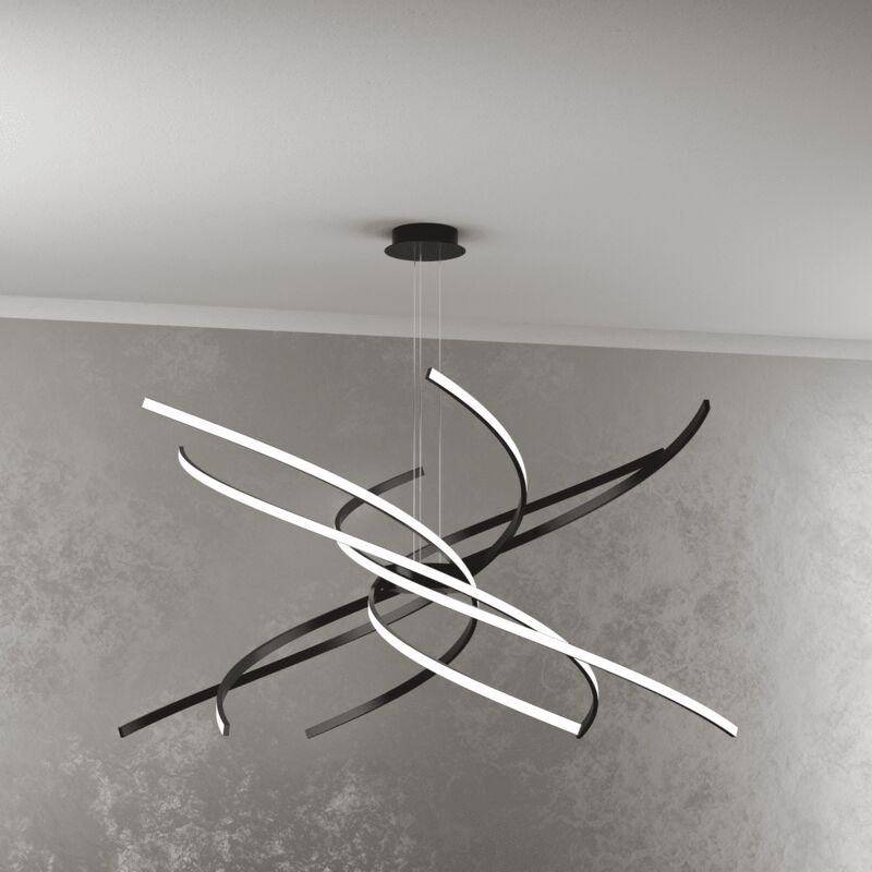 Top-light - Moderner LED-Kronleuchter Top Light Tornado 88W 5950LM 1163/S100 Schwarz