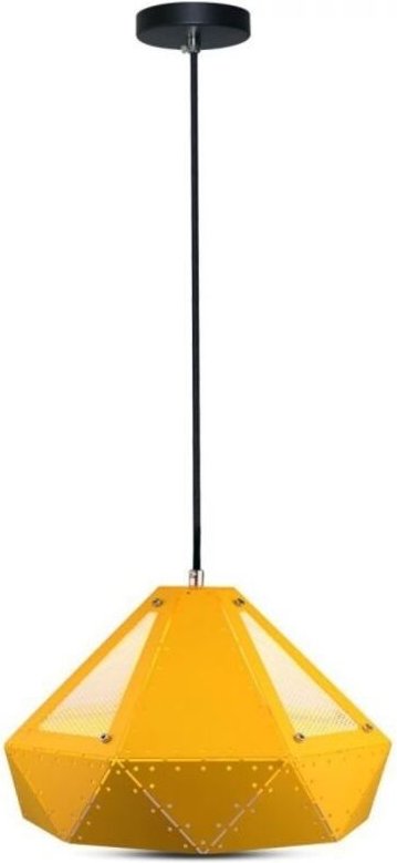 V-TAC LED-Kronleuchter aus Metallprisma mit E27-Lampenfassung (max. 60 W), Farbe Gelb