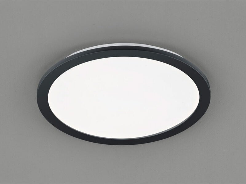 Camillus Runde Deckenleuchte Led Dimmbar Schwarz IP44 Ø40 cm Trio Lighting