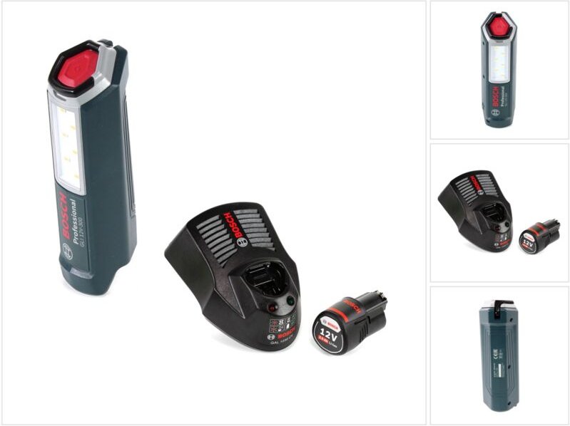 Bosch - Professional gli 12V-300 Akku Lampe + 1x gba 12 v 3,0 Ah Akku + gal 1230 Ladegerät