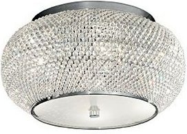 Ideal Lux - Pasha' - 6 Leichte Deckenleuchte Chrom, Kristall, E14