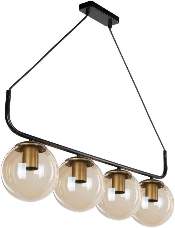 Iperbriko - Deckenlampe Terena MDL4174 aus schwarzem Metall mit 4 Lampenfassungen H67xL78