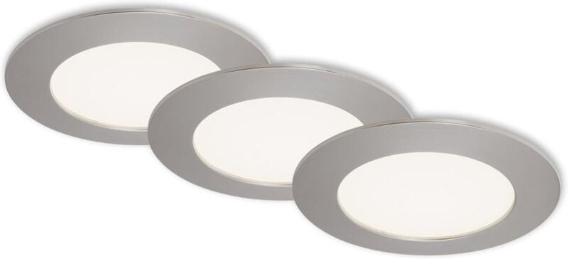 Briloner - led Einbauleuchte Einbaulampe 3er Set 4000K IP44 8W silber Kunststoff