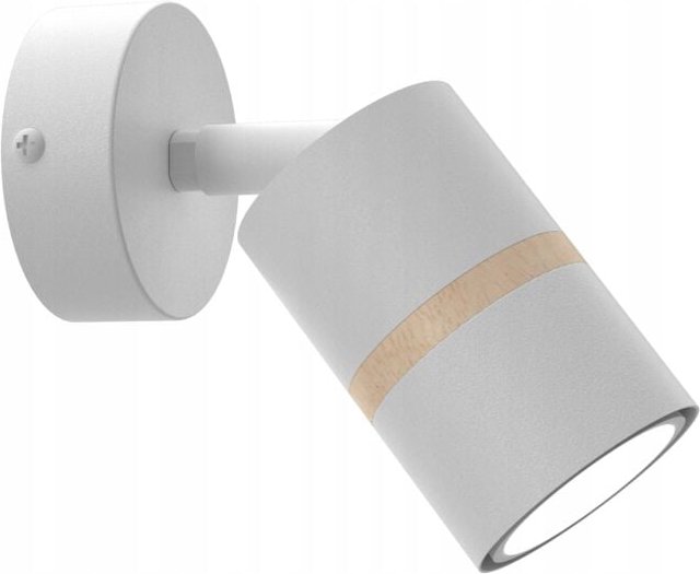 Moderne verstellbare LED-Gu10-Wandleuchte, weiße Röhre mit Holz