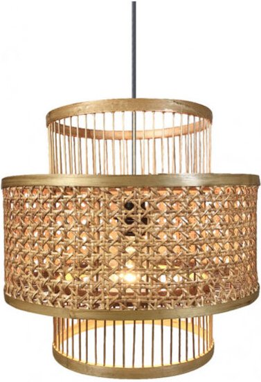 Bambus/Rattan Pendelleuchte 1xe27 bromelia regx36x36 cm