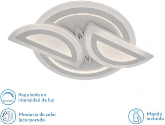 Fabrilamp - Deckenleuchte 144w 3000k, 4000k, 6500k White Alhena 5x68x48 cm 19440 Lm Dimmbar, Memory und Fernbedienung c ...