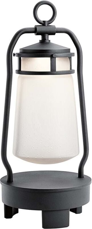 Elstead - Außenleuchte Laterne Tischleuchte led Alu Glas schwarz Bluetooth Lautsprecher