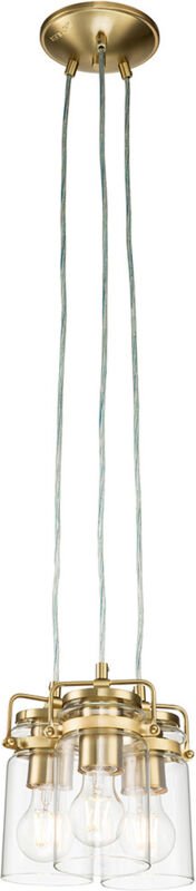 Elstead Kichler Brinley Cluster-Pendel-Deckenleuchte aus gebürstetem Messing