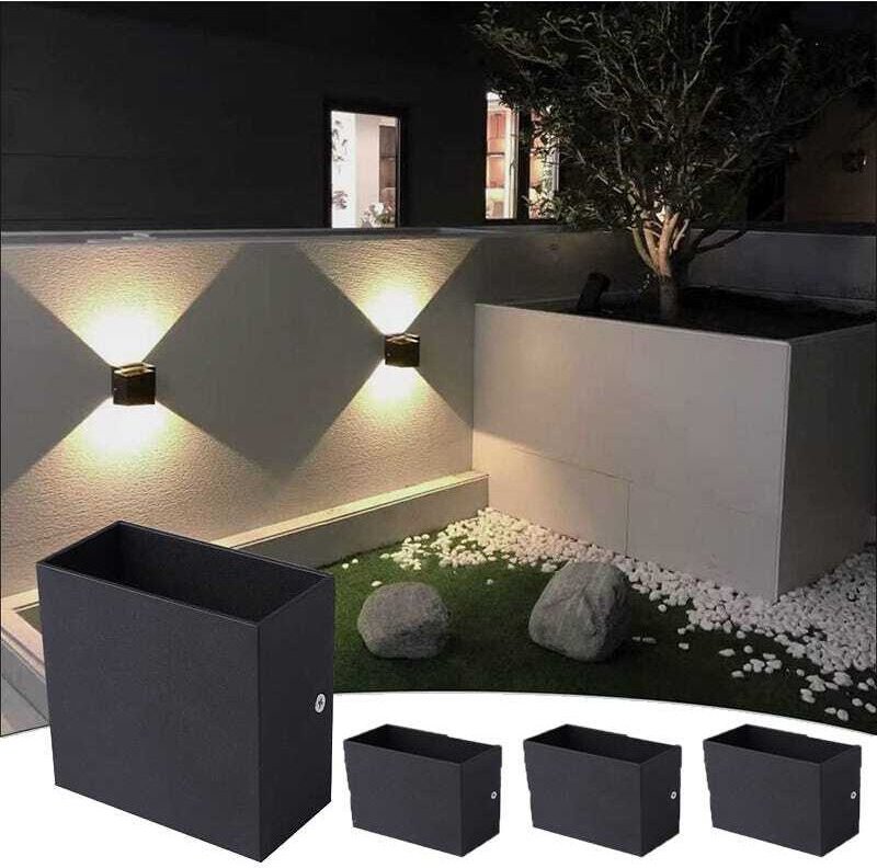 4er Set LED Wandleuchte Schwarz – Dimmbar Wandlampe Innen 10x10cm
