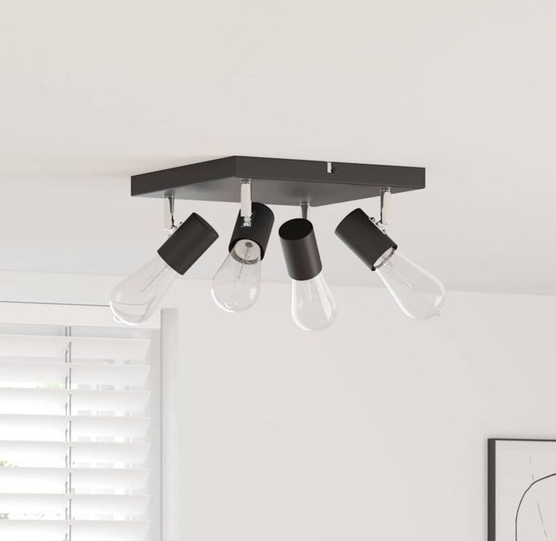 Deckenstrahler Schwarz 26.5 x 26 x 11.5 cm Stahl Vidaxl