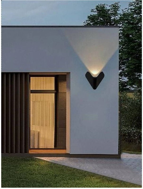 Trade Shop Traesio - Trade Shop - LED-Wandleuchte für den Außenbereich, 12 w, Schwarz, Aluminium, kalt, warm, natürliche...