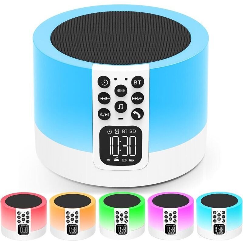Bluetooth-Lautsprecher mit Lichtwecker, Touch-Nachttischlampe mit 16 hypnotischen Klängen und Timer, Bluetooth-Lautsprec...