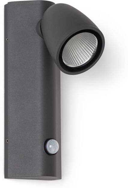 Led Wandleuchte Außen 6W Aluminium mit Bewegungssensor Abel Dunkles Grau
