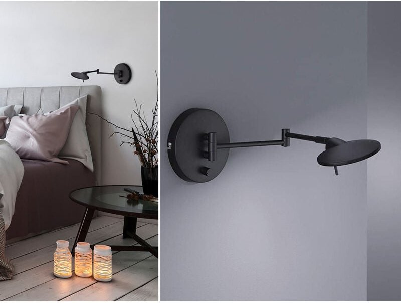 Trio - led Wandleuchte kazan Schwarz verstellbar stufenlos dimmbar, Breite 55cm