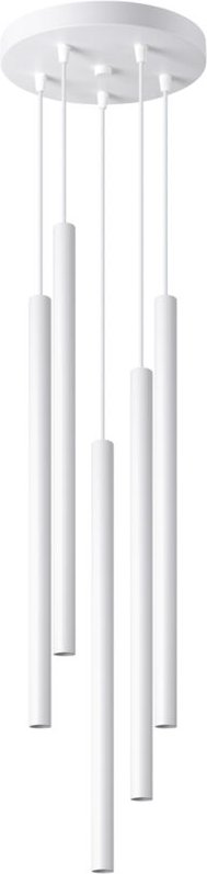 Thumbnail - Sollux Pastelo Moderne Cluster-Hänge-Deckenleuchte Weiß 5x G9