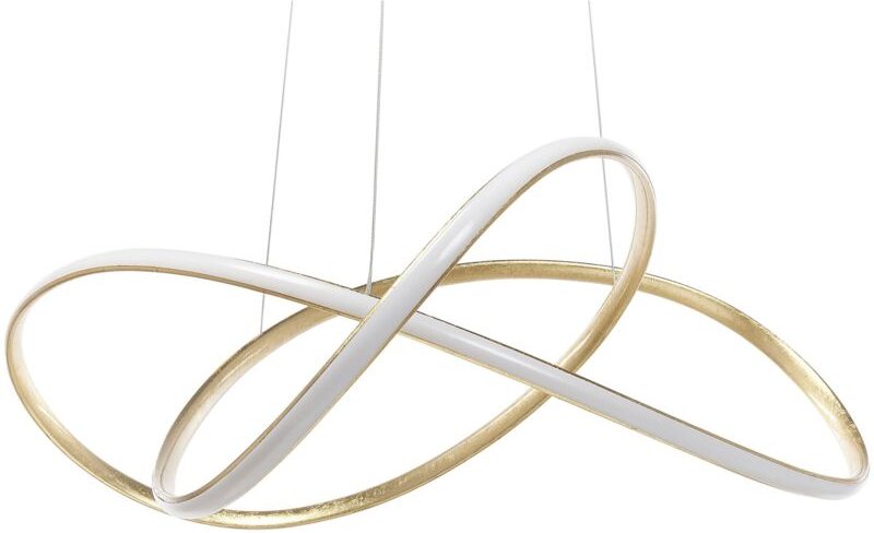 Hängelampe led Gold Aluminium 120 cm Pendelleuchte geschwungene Form für Wohnzimmer für Salon für Essszimmer