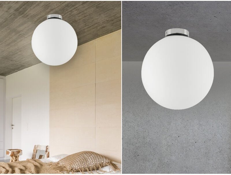 Fan Europe - Kleine Deckenleuchte city 1 flammig Glaskugel Weiß satiniert, ø 20cm