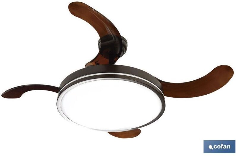 Verstellbarer LED-Deckenventilator mit klappbaren Flügeln (65W 3CCT 2529lm) IP20 Ø106x42cm