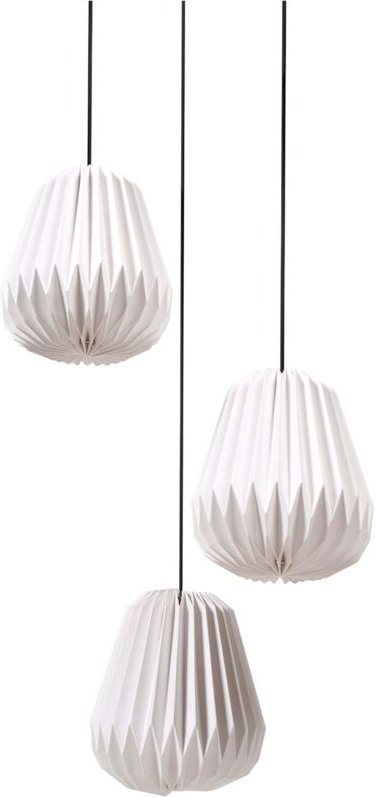 Hängeleuchte 3-flammig HONDE Papier Weiß