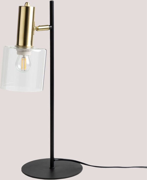 Tischlampe aus Eisen und andalusischem Glas Schwarz - Sklum