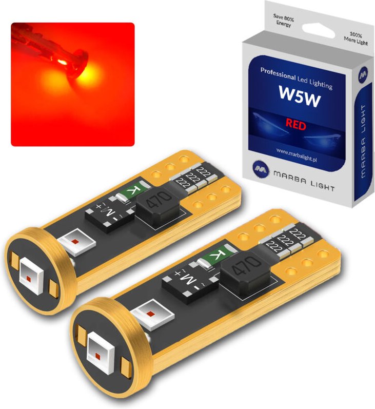 Innenraum-Standlichtbirnen W5W LED ROT MLTR5R