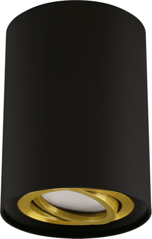 HARY C GU10 Rundrohr Deckenaufbauleuchte, schwarz/gold