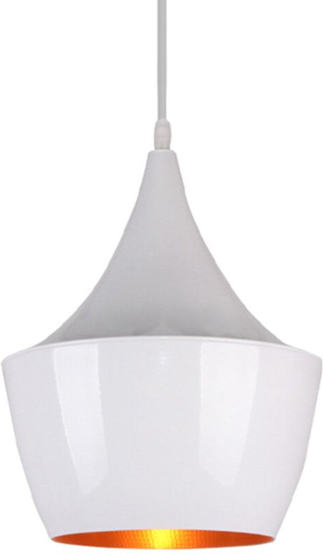 Pendelleuchte Weiß, Retro Hängelleuchte Hängelampe aus Metall, Industrielle Vintage Pendellampe