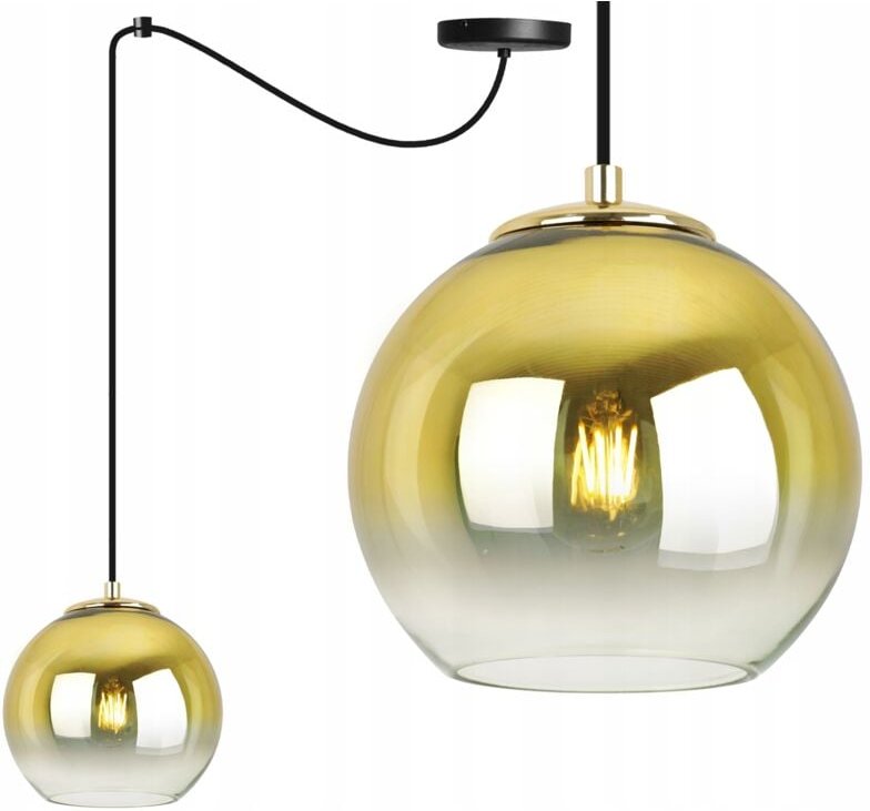 Hängelampe, Deckenleuchter, goldener Lampenschirm, 15 cm