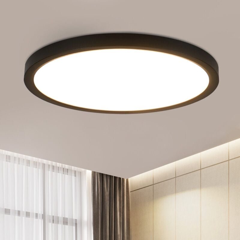 LED-Deckenleuchte Runde Lampe für Schlafzimmer Küche Flur Balkon Ø30cm 24W 3000K Kaltweißes Licht