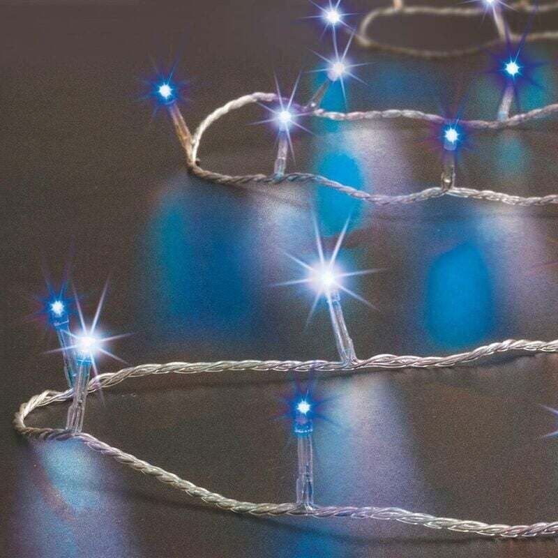 Lichterkette für den Außenbereich, 100 LEDs, Kaltweiß/Blau, 10 m – Feeric Lichter & Weihnachten