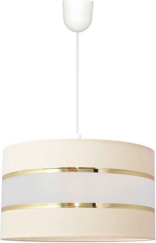 Helen Zylindrische Pendel-Deckenleuchte Ecru, Gold, Weiß 35cm - Helam