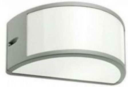 Wandleuchte offene halbmondlinie umbe gross e27 fÜr aussen ip54 aluminiumfarbe 473/72