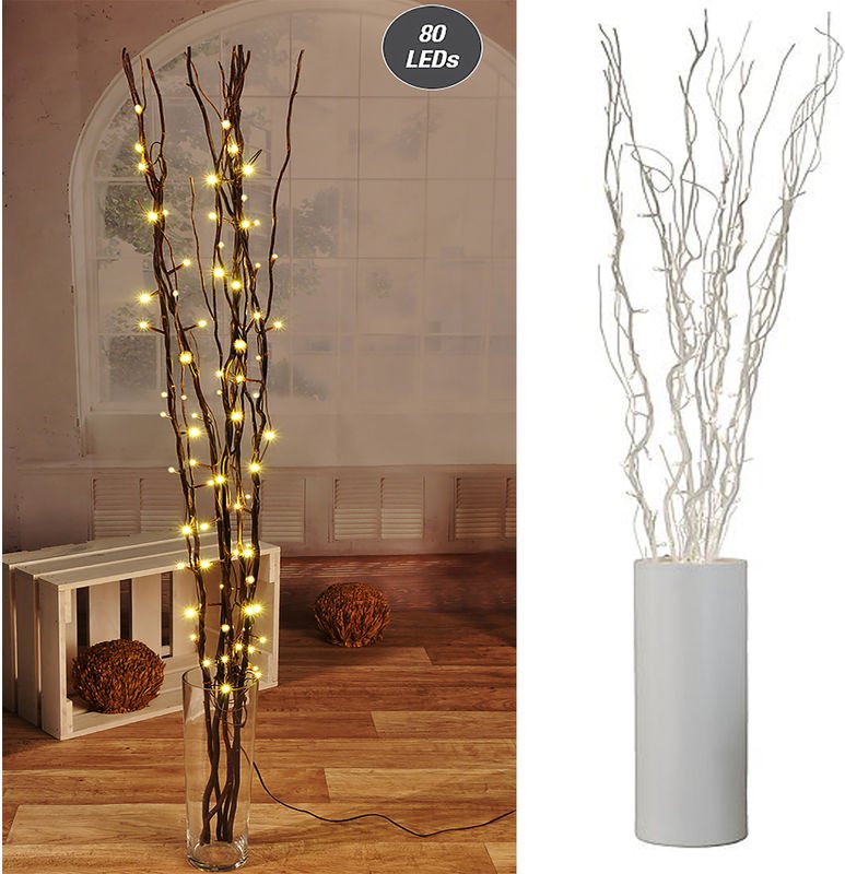 Lichterzweige silber mit 80 LEDs-D76109-Silber