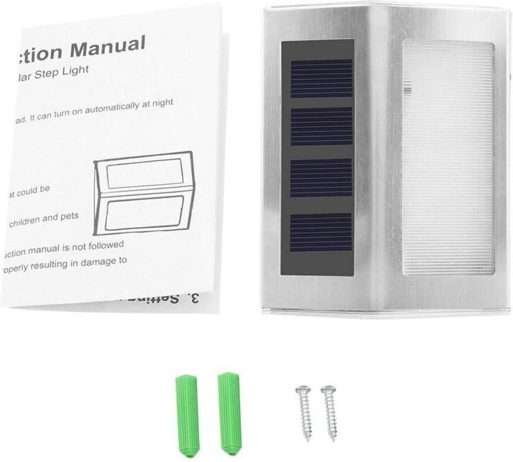 Edelstahl 3-LED Solar-Wandleuchte, wasserdichte Gartenleuchte für Gehwege (Weiß)
