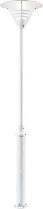 Mastleuchte / Gartenlaterne gemini, Höhe 220 cm, E27, Alu weiß / Opalglas