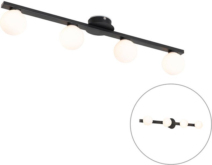 Moderne Deckenleuchte schwarz IP44 4-flammig - Cederic