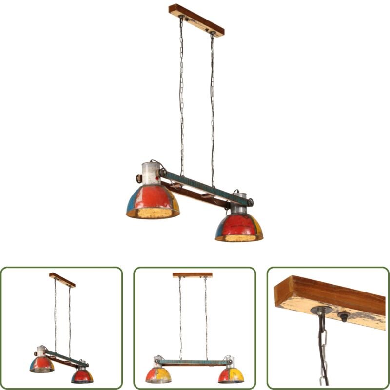 Altholz Lampe - Hängelampe Industrie-Stil 25 W Mehrfarbig 111 cm E27