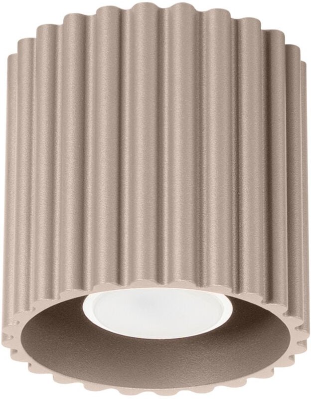 Moderner gerillter runder Deckenstrahler taupe 10 cm 1xGU10 10W AURA Sollux Lighting