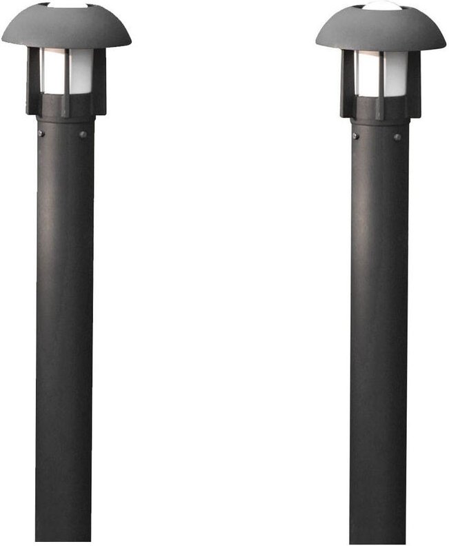 Konstsmide - 2er Set Wegeleuchte / Pollerleuchte heimdal, Höhe 102cm, Alu schwarz / Glas opal