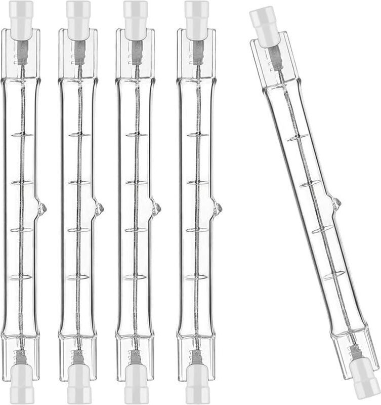 Thumbnail - CHOYCLIT 5er-Pack R7S-Halogenlampe 118 mm 300 W 230 V, R7S-Halogenstab 118 mm, Halogenlampe r7s Halogenstablampe dimmbar...